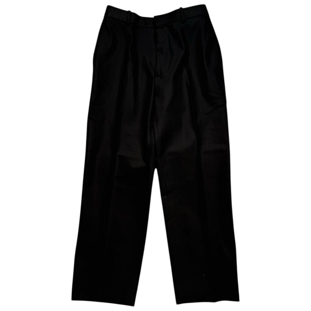 MARKAWARE <BR>FLAT TAPERED TROUSERS - ORGANIC COTTON SURVIVAL CLOTH -(BLACK)