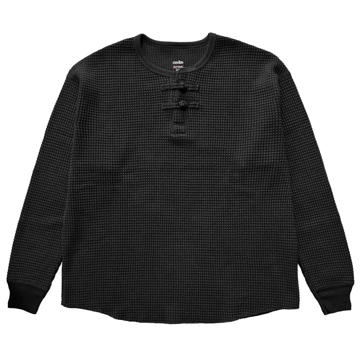 exodus<BR>ORIENTAL HENRY NECK SHIRT(BLACK)