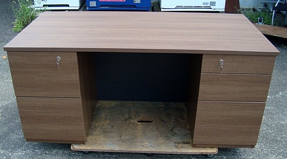 DX053B-MK19 オカムラ 両袖机 高級木製デスク - オフィス用家具
