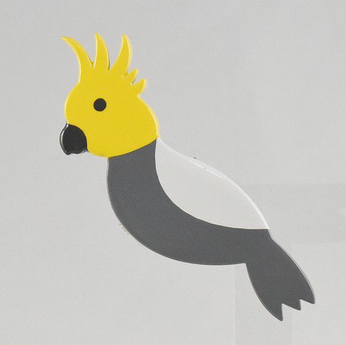 L'INDOCHINEUR (ランドシヌール) グレイと黄色のオウム鳥 ブローチ ...