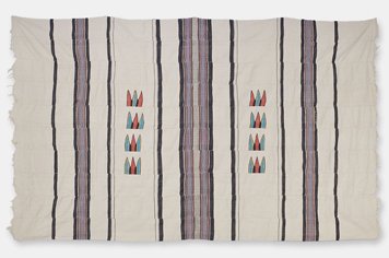 アフリカ ハウサ族 手織りのブランケット：マルチクロス ベッドリネン