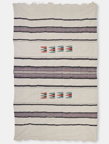 アフリカ ハウサ族 手織りのブランケット：マルチクロス ベッドリネン