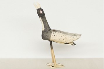 OAXACA Wood Carving Bird Small Black：オアハカ ウッドカービング