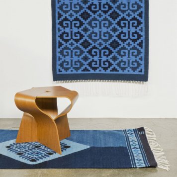 OAXACA Linda Zapoteca Rug：オアハカラグ リンダサポテカ工房 藍染めラグ