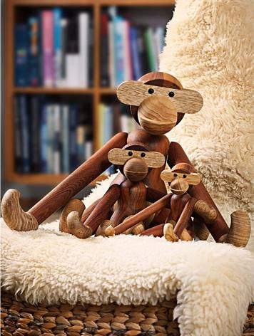 KAY BOJESEN MONKEY Teak：デンマーク製 カイ・ボイスン モンキー チーク S M Lインテリア/住まい/日用品 7200円