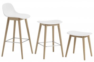 MUUTO FIBER COUNTER STOOL WOOD BASE SH65：ムート ファイバー