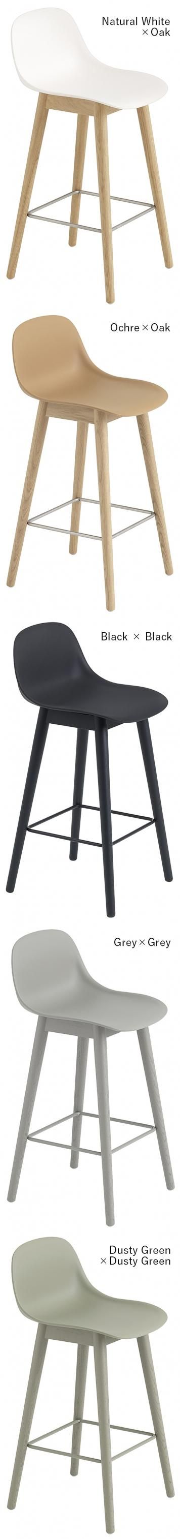 MUUTO FIBER COUNTER STOOL WOOD BACKREST SH65：ムート バックレスト