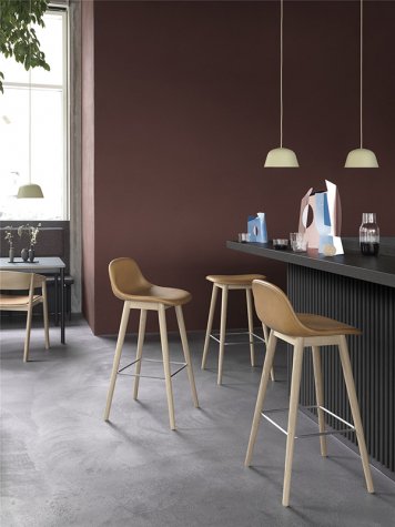 MUUTO FIBER BAR STOOL WOOD BASE SH75：ムート ファイバースツール ウッドベース