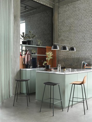 MUUTO FIBER BAR STOOL W.backrest SH75 TUBE BASE：ムート バースツール チューブベース