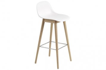 MUUTO FIBER BAR STOOL WOOD BACKREST SH75：ムート バックレスト付き