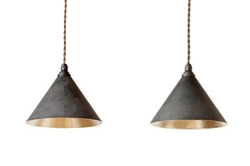 FUTAGAMI フタガミ：真鍮 ペンダントランプ 円錐 黒ムラ