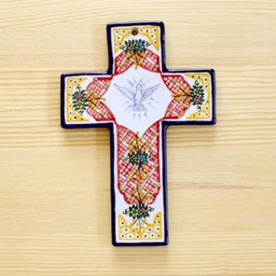 メキシコ 十字架タラベラ焼トリM（B）
