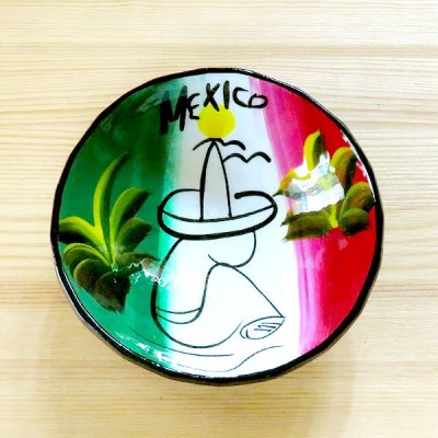 メキシコ 陶器絵皿サボテンM[11〜12cm]