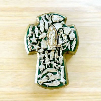 メキシコ 十字架ミラグロマリアM（グリーン）[15cm]