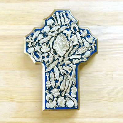 メキシコ 十字架ミラグロハートML（ブルー）[19cm]