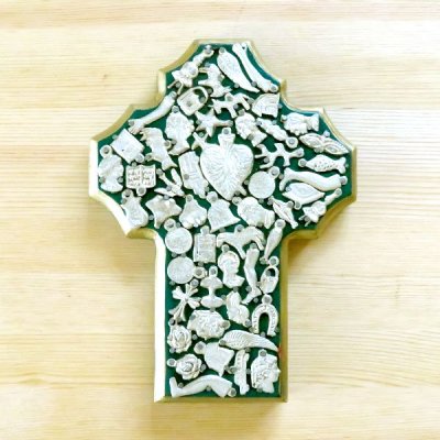 メキシコ 十字架ミラグロハートML（グリーン）[19cm]