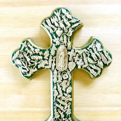 メキシコ 十字架ミラグロマリアLL（グリーン）[30cm]