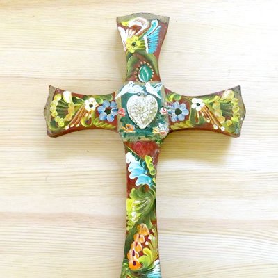 メキシコ 十字架ミラグロペイントハートL（A）[30cm]