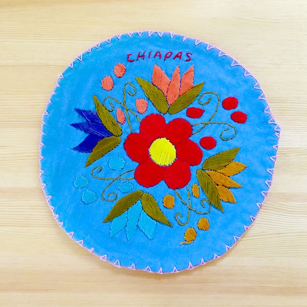 メキシコ トルティーヤクロス刺繍（T） - メキシコ雑貨屋・中南米雑貨