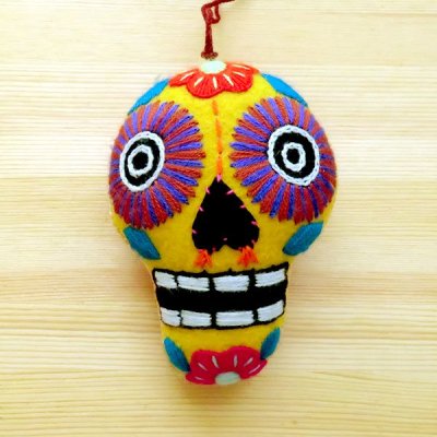 カラベラ／メキシカンスカル - メキシコ雑貨屋・中南米雑貨の通販「mano（マノ）神戸」十字架・マリア・ガイコツ・メキシコ刺繍