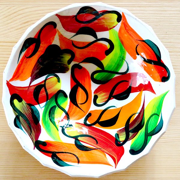 メキシコ 陶器絵皿チリM（ホワイト）[11～12cm] - メキシコ雑貨屋 