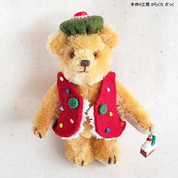 がらくたざっくテディベア/13 cm 真っ赤な手のひらサイズのbear www ...
