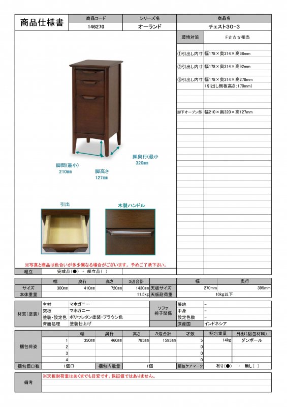 東海家具 オーランド デスク3点セット-30(ﾃﾞｽｸ80・ﾁｪｽﾄ30・ﾁｪｱ