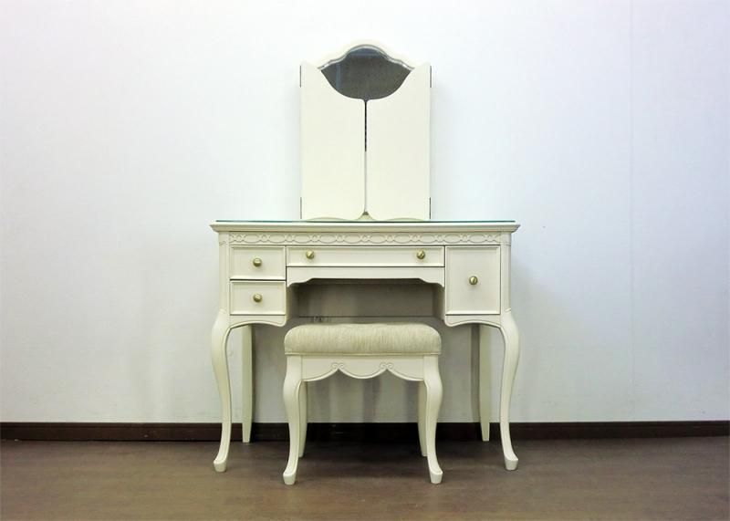 東海家具 フルールWH ドレッサー&スツール メーカー直送商品 (送料無料