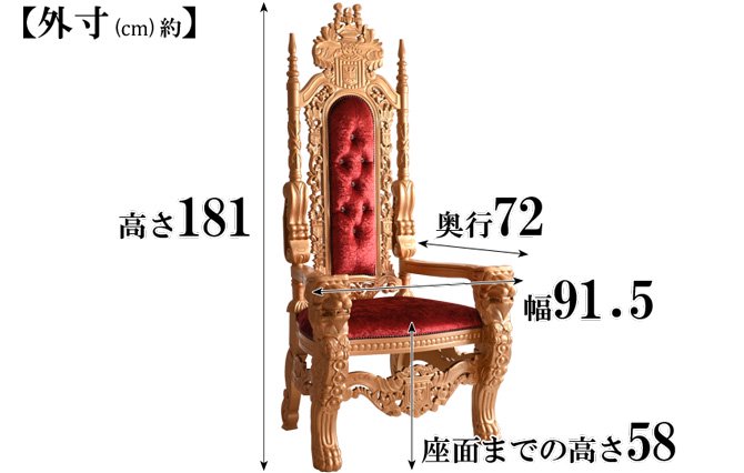 個性派アンティークコレクション・王様の椅子 ビッグライオンキング べ