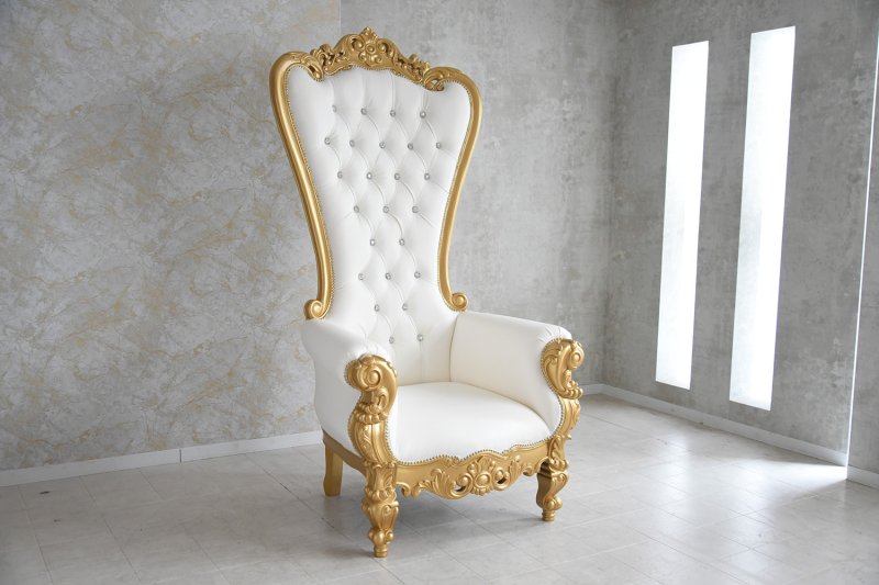Modern Rococo コレクション ロココゴールド 女王様の椅子 ホワイト K