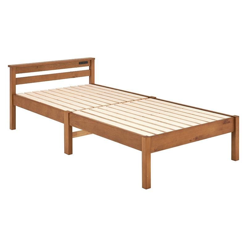 【新品】超組立簡単!　宮付きシングルベッド　アウトレット 組立簡単 宮棚付きシングルベッド MB-5151S メーカー直送商品 送料無料