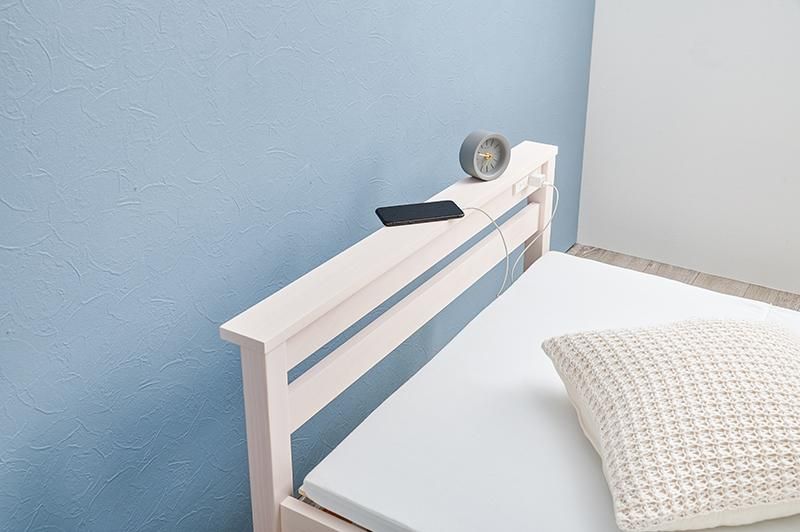 【新品】超組立簡単!　宮付きシングルベッド　アウトレット 組立簡単 宮棚付きシングルベッド MB-5151S メーカー直送商品