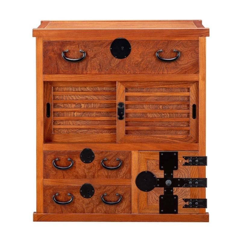 時代箪笥／仙台閂錠鳳凰金具衣裳箪笥 【SENDAI clothing chest with lockbar】 [j0830]Japanese –  青梵ギャラリー