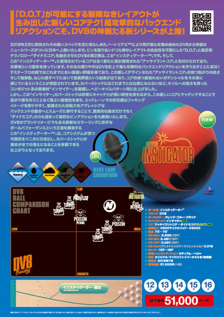 インスティゲーター［DV8］ 日本最大のボウリングボール、ボウリング 