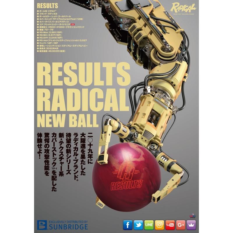 【新品未使用】ラディカル リザルトプラス 15ポンド ボウリングボール 新品未使用】ラディカル リザルトプラス 15ポンド ボウリング