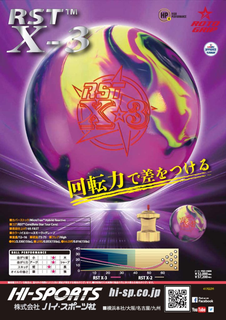RST X-3 ［ロト・グリップ］ 特価32,650円（税込） ボウリングボール