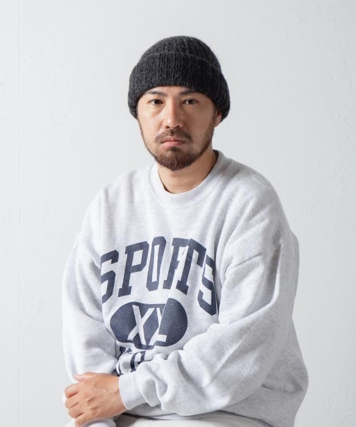 モヘア グレー 帽子 RACAL 太リブ モヘアニット メンズ 秋冬 ニット帽 ラカル 帽子 racal