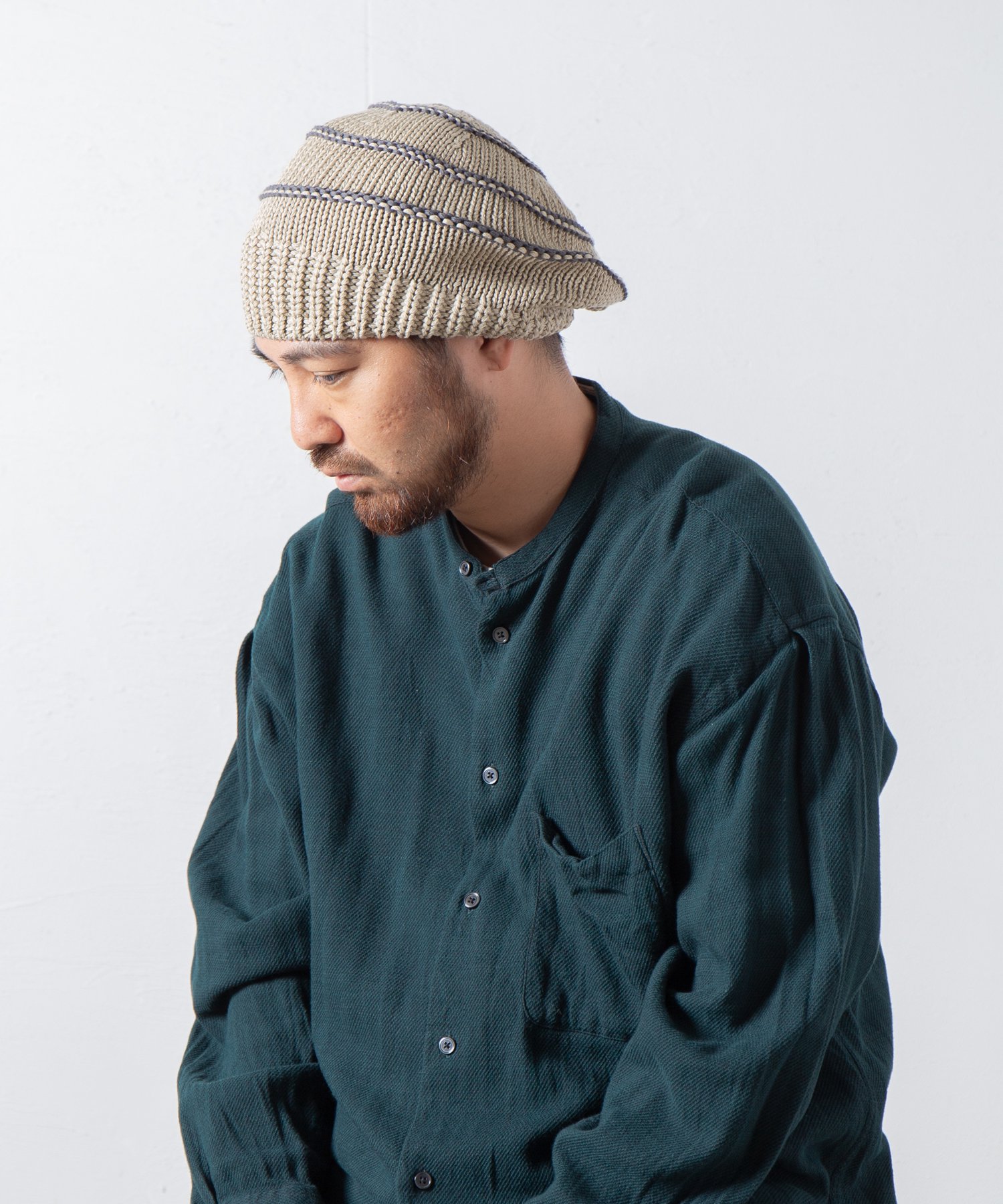 RACAL Stripe Knit Tam Beret 1277 ボーダーニットタムベレー | ローゲージの畦編みニットベレー - Ray's  Store / レイズストア