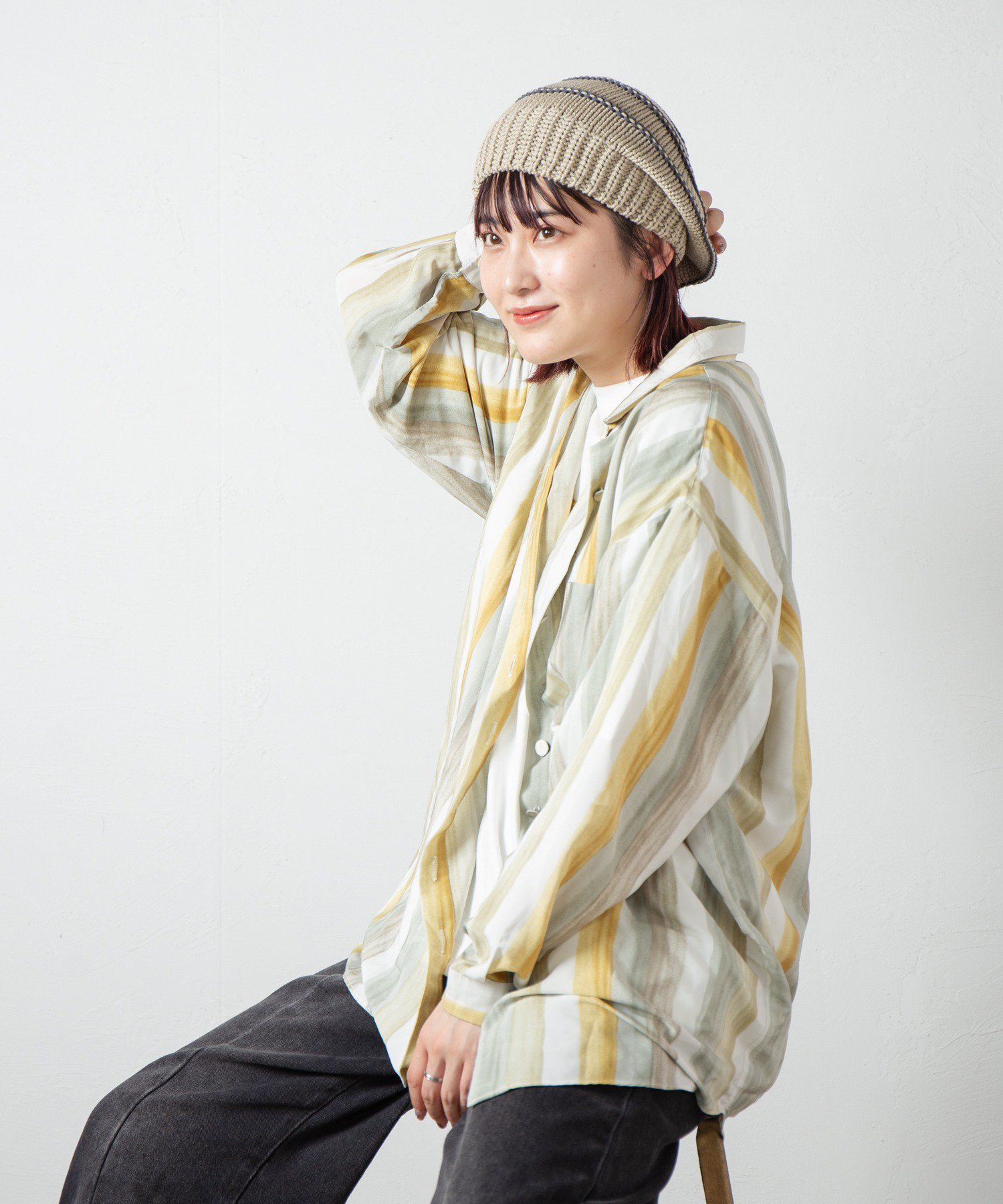 RACAL Stripe Knit Tam Beret 1277 ボーダーニットタムベレー