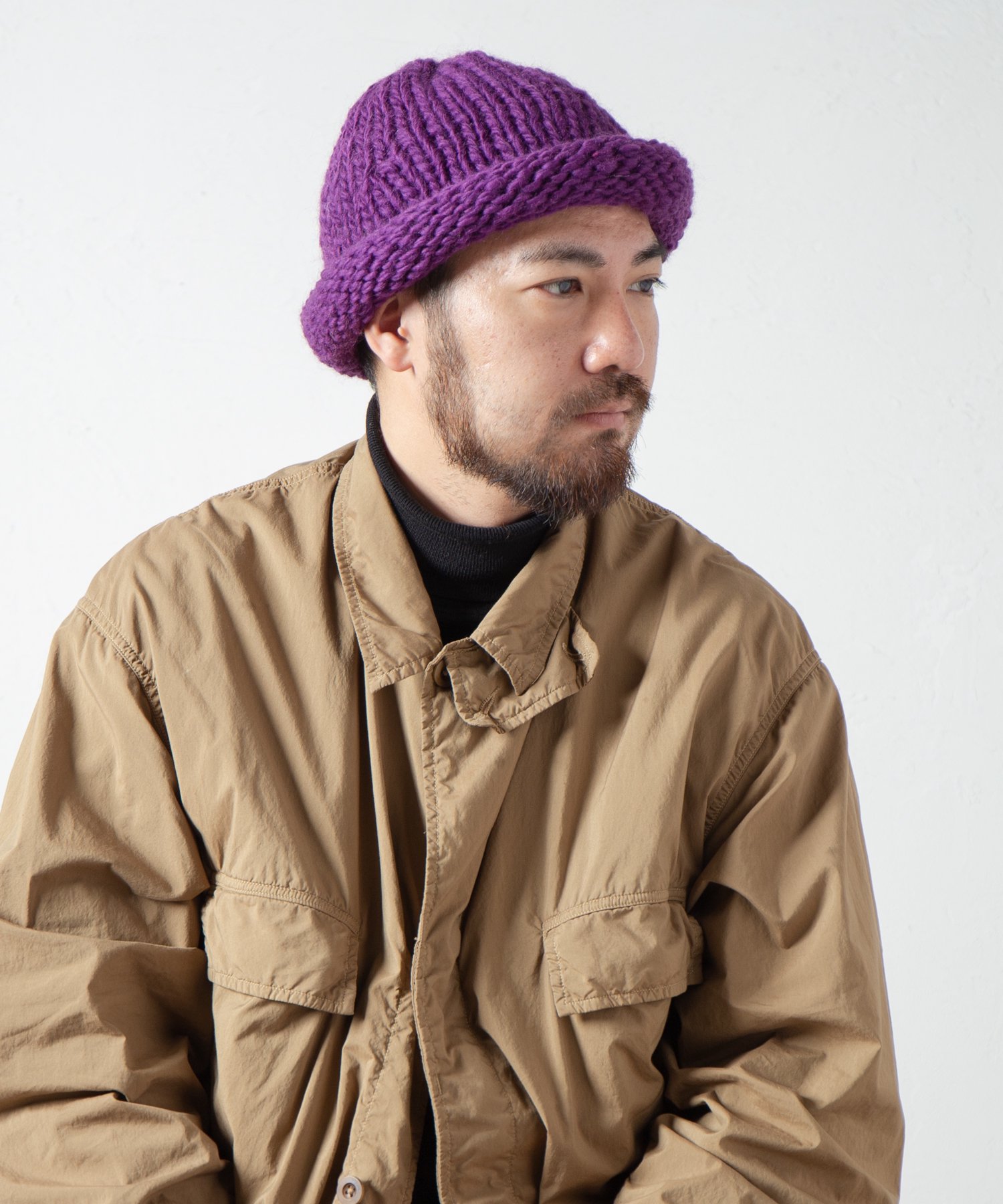 Indietro Association Roll Hand Knit Cap 085 ロールハンドニット