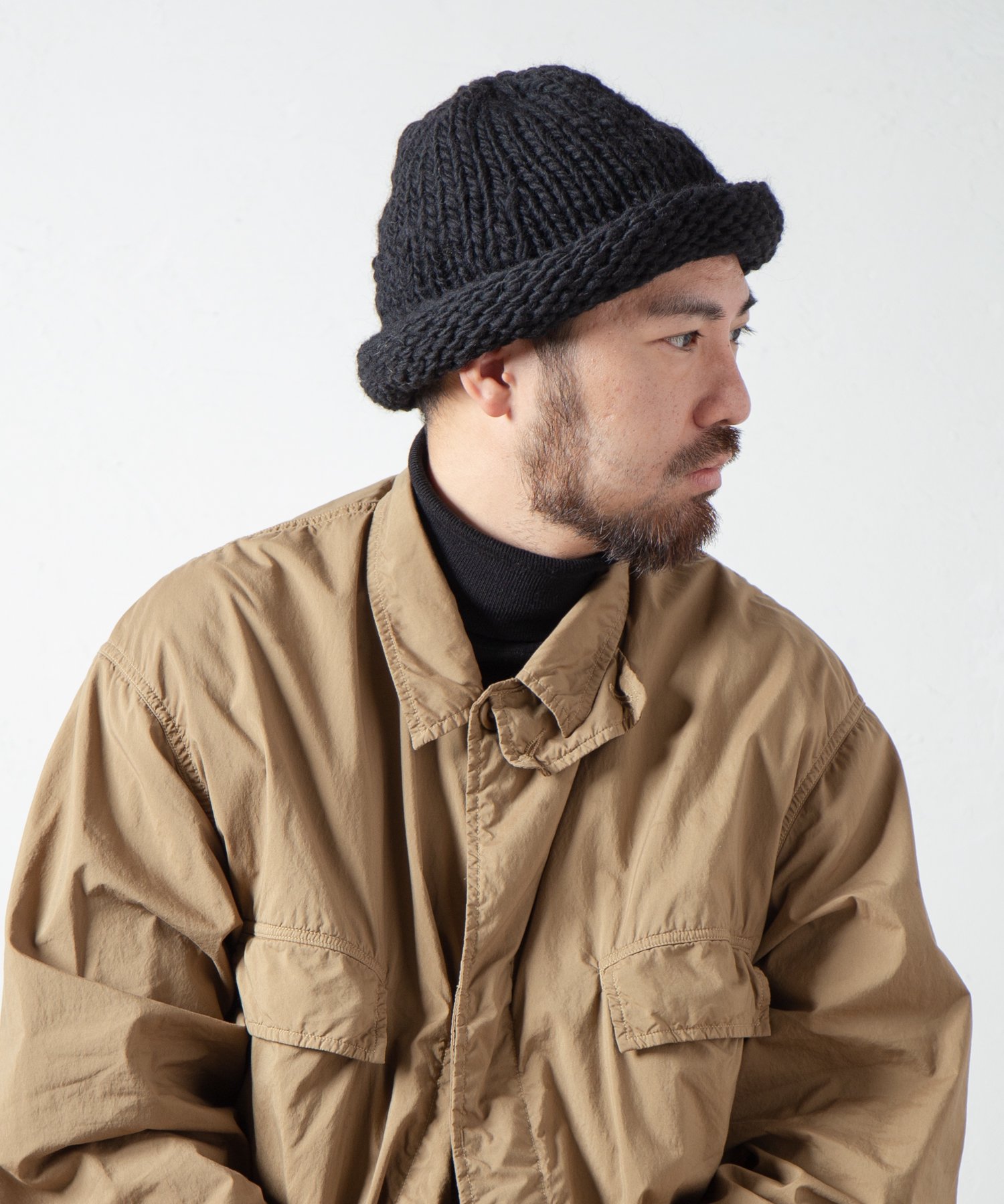 Indietro Association Roll Hand Knit Cap 085 ロールハンドニットキャップ | ブリティッシュウール  ハンドメイド - Ray's Store / レイズストア