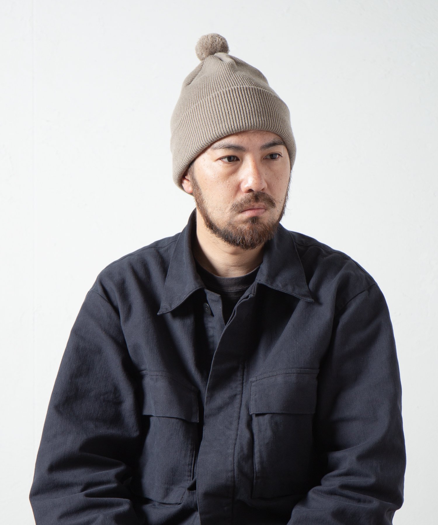 Racal Ponpon knit cap 1306 ポンポン付きニットキャップ