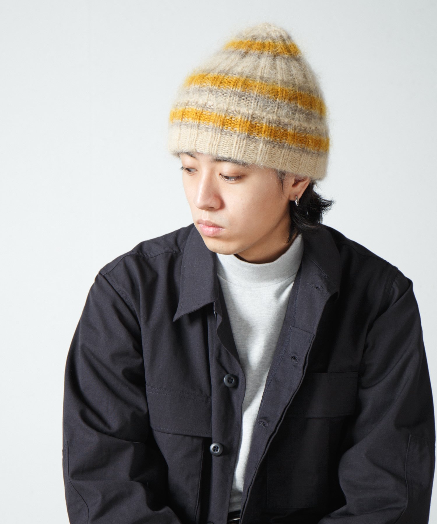 Racal Mohair Border Knit Cap 1319 | モヘアボーダーニットワッチ 