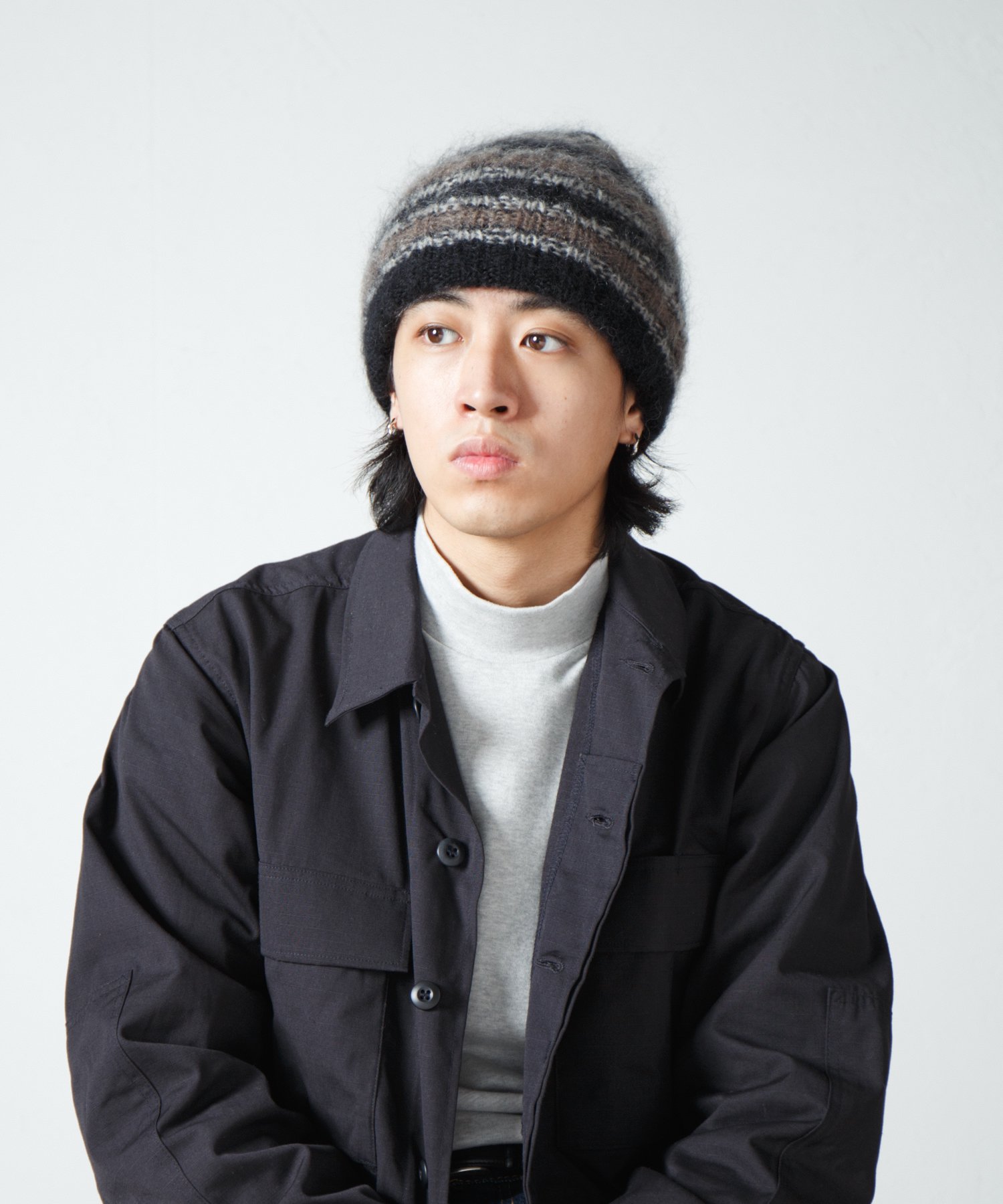 Racal Mohair Border Knit Cap 1319 | モヘアボーダーニットワッチ 