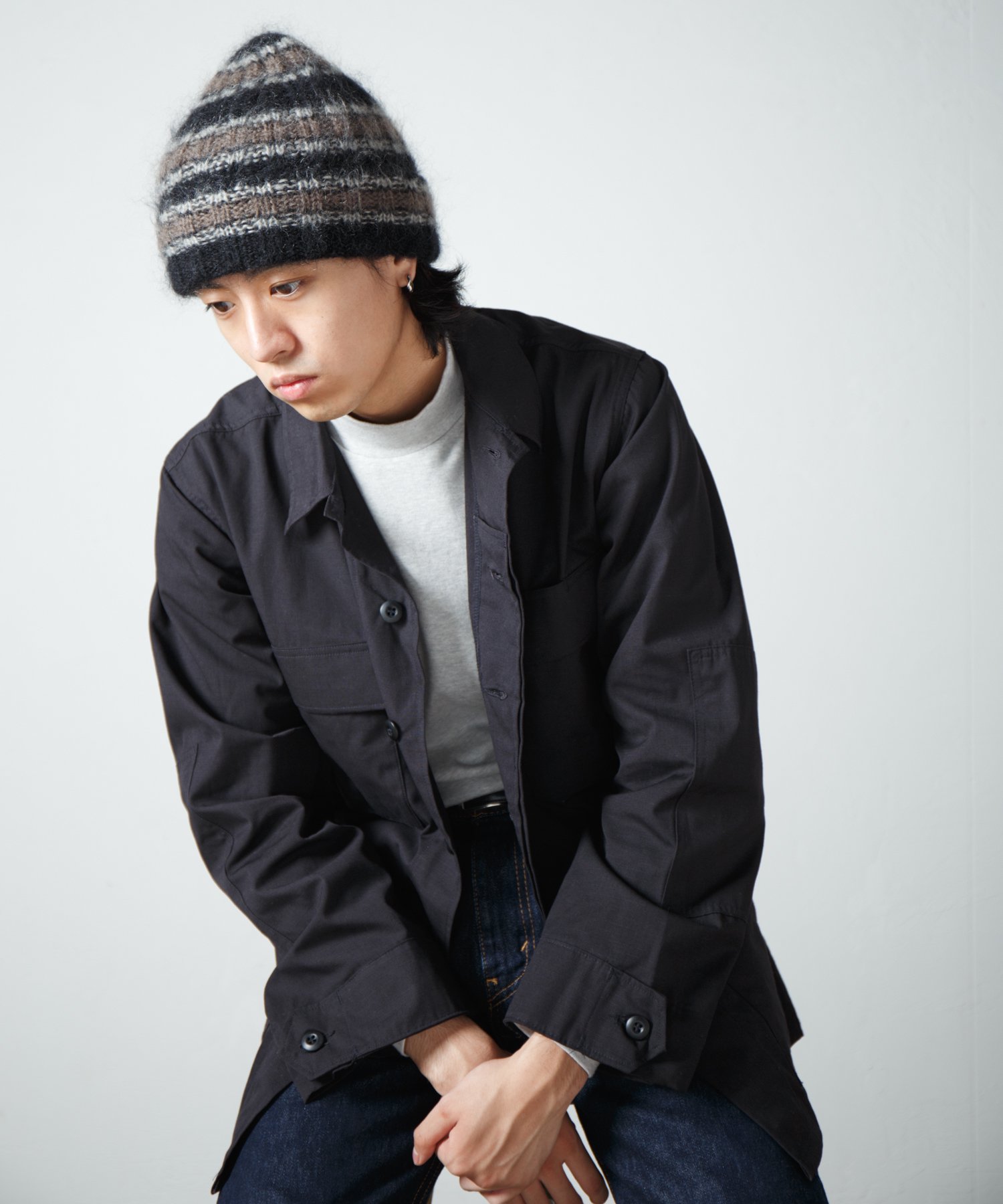 Racal Mohair Border Knit Cap 1319 | モヘアボーダーニットワッチ 