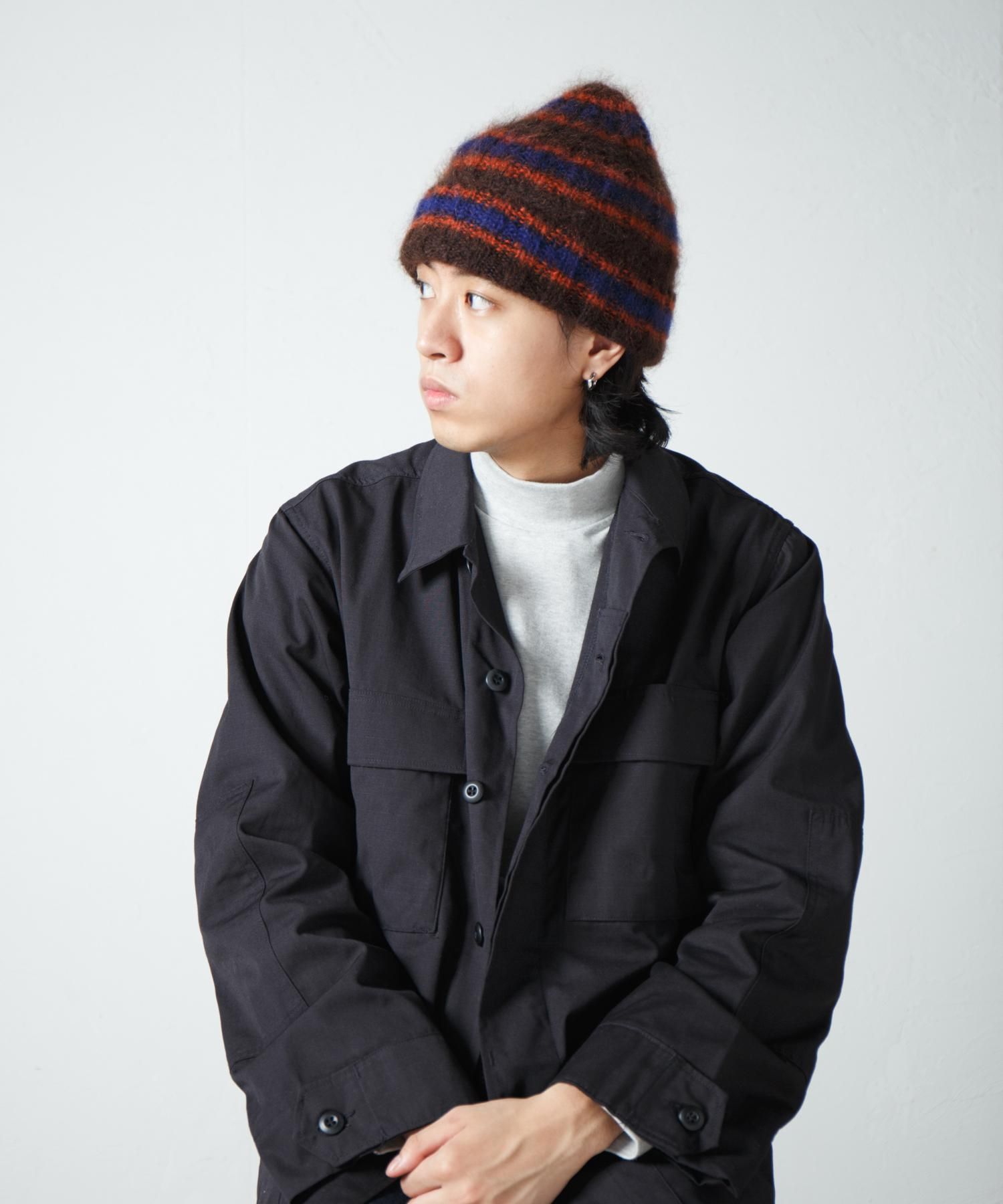 Racal Mohair Border Knit Cap 1319 | モヘアボーダーニット