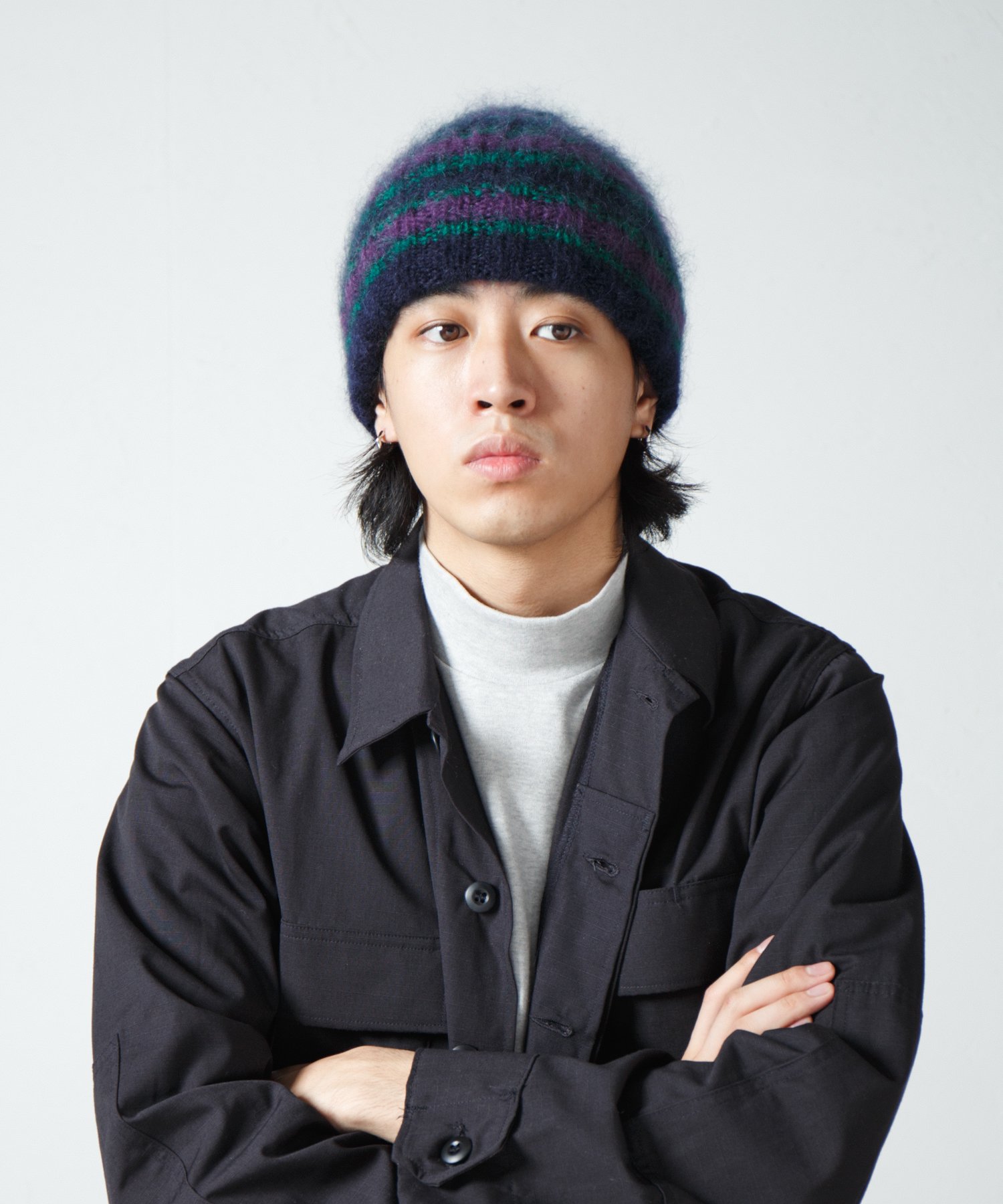 モール aere モヘアボーダーニット mohair boarder knit | www.artfive