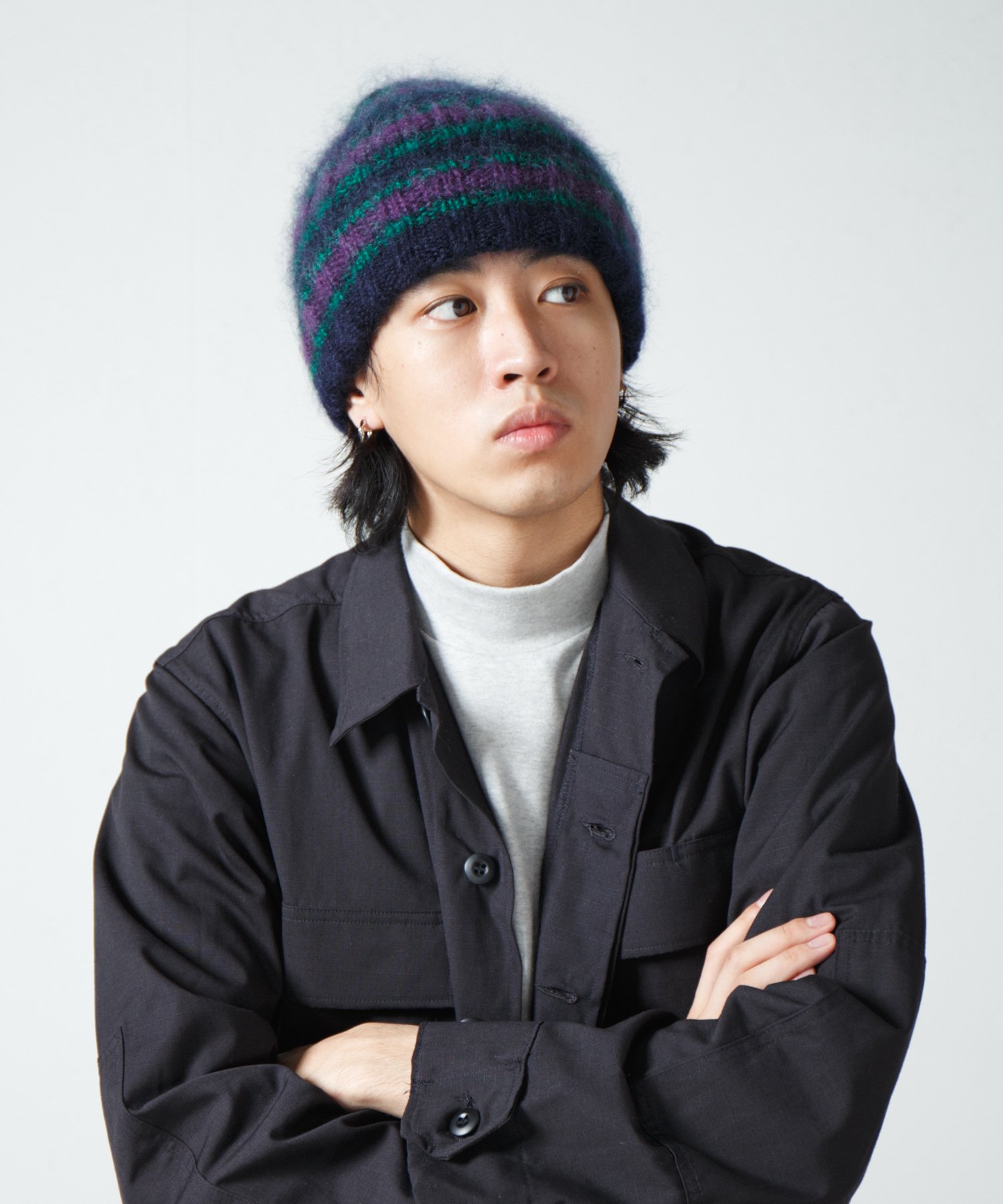 Racal Mohair Border Knit Cap 1319 | モヘアボーダーニットワッチ 