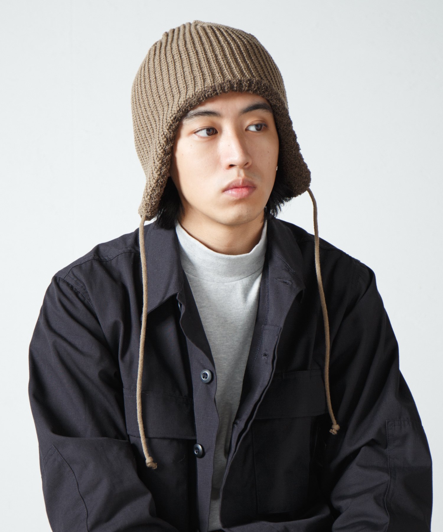 Racal Reversible Ear Knit Cap 1318 リバーシブル耳当て付きニット ...
