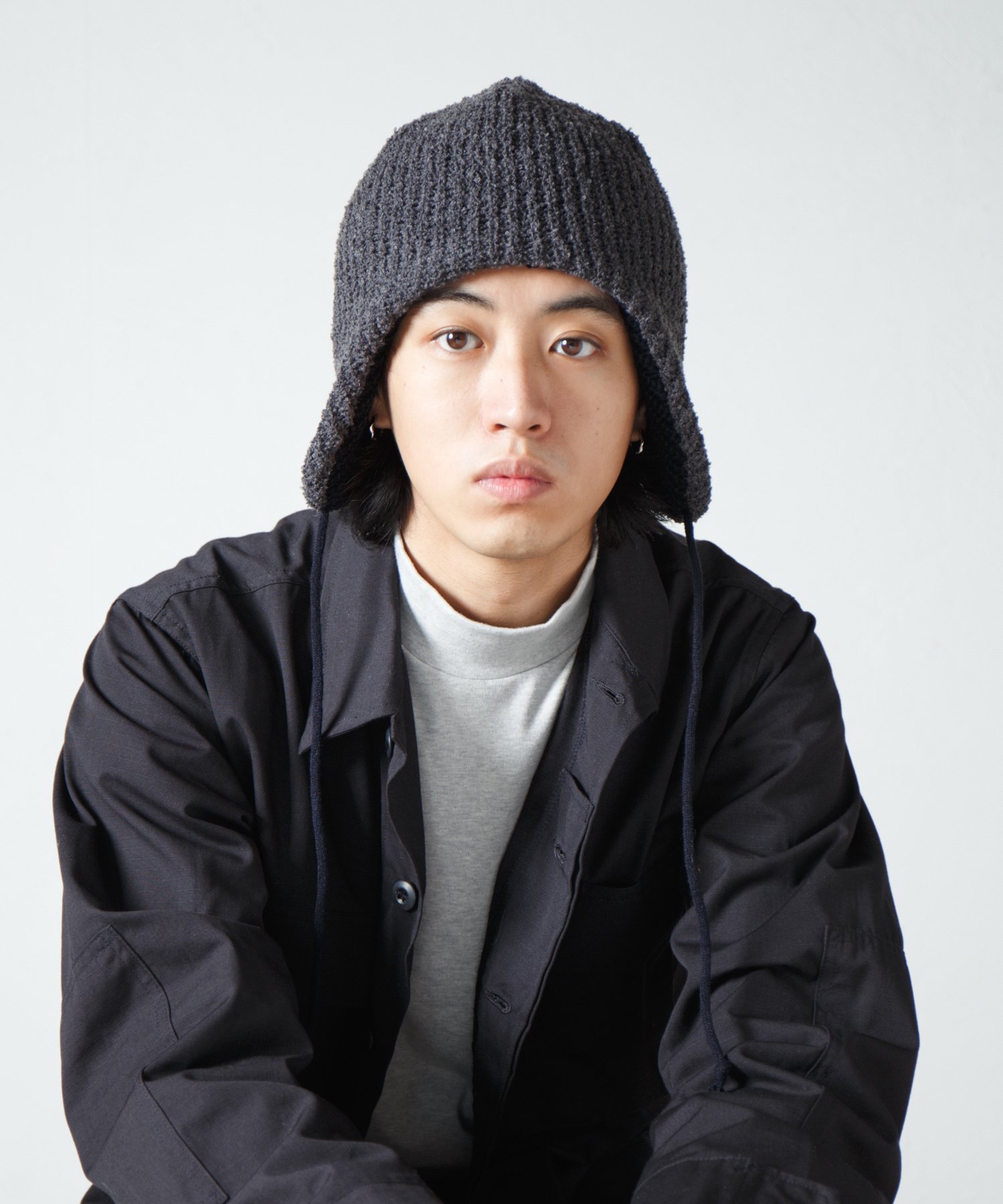 Racal Reversible Ear Knit Cap 1318 リバーシブル耳当て付きニット